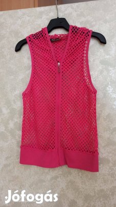 Pink necc ujjatlan kapucnis felső