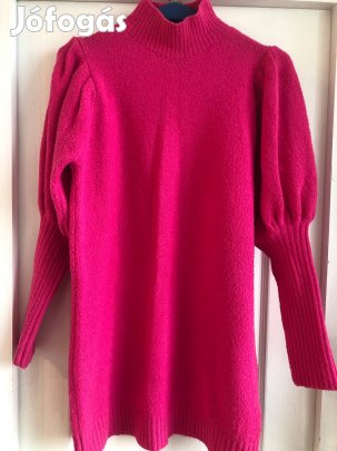 Pink női különleges ujjú L méretű pulcsi