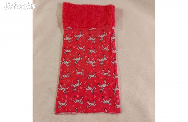 Pink színű poliészter anyagú, alján műszőrme csősál, kislánynak