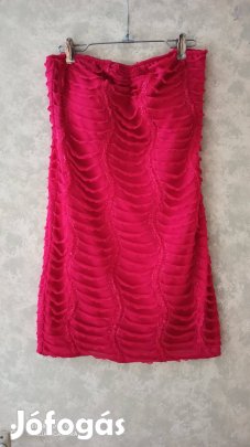 Pink sztreccses alkalmi pánt nélküli miniruha