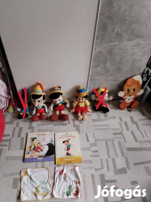 Pinokkio Pinocchio Plüss Figaro CICA Könyv Óra