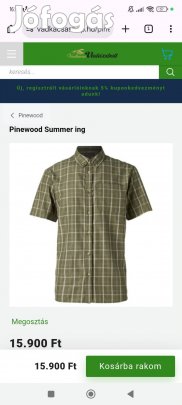 Pinwood summer 3xl-es rövidújjú ing 