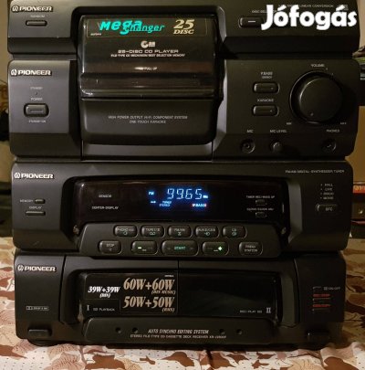 Pioneer 250Wattos minőségi hifi erősítő, tuner, deck, cd