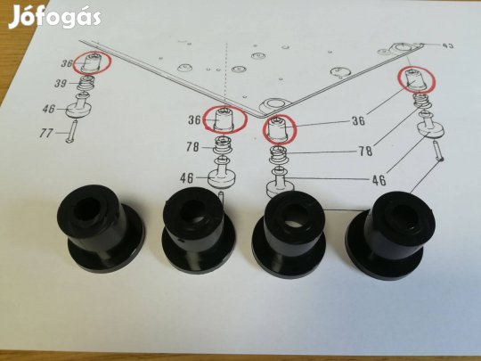 Pioneer PL 200 lemezjátszóhoz gumiláb garnitúra (PEB163)