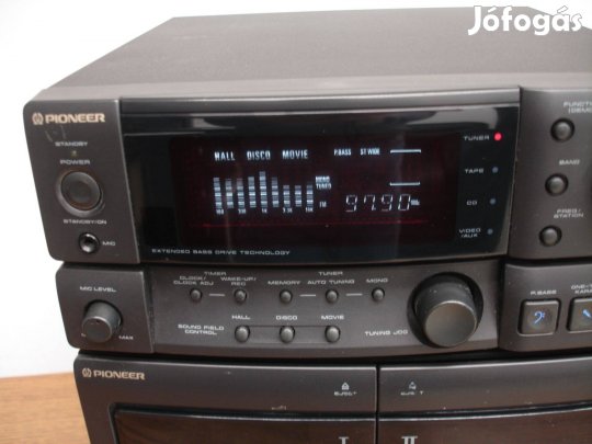 Pioneer XR-P340 hifi torony CD kazettás rádió erősítő spektrumanalizát