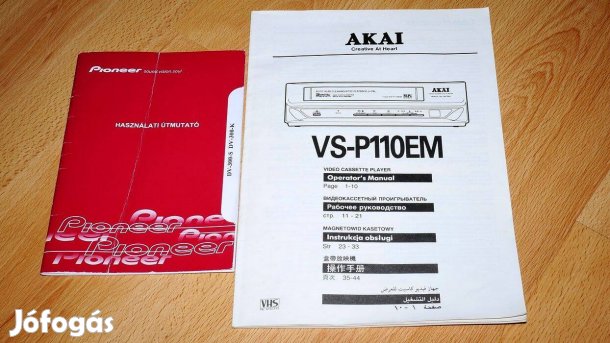 Pioneer és Akai vhs használati utasítás együtt
