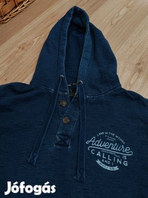 Pioneer sportos pamut kapucnis férfi pulóver M