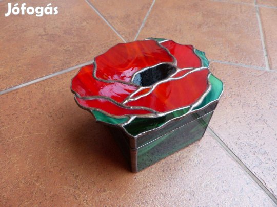 Pipacs üveg díszdoboz