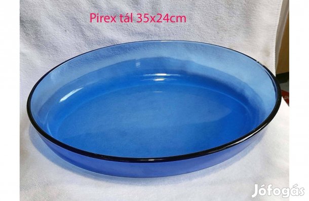 Pirex hőálló, kék, ovális nagy , tál Érden