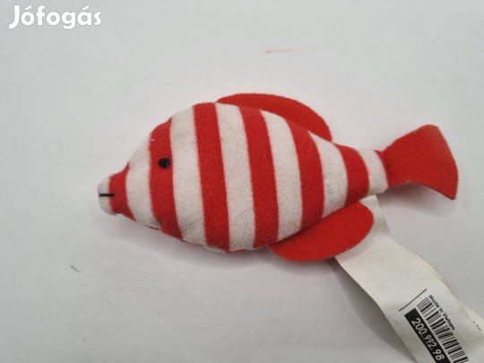 Piros Fehér Csíkos Hal Plüss Söt IKEA