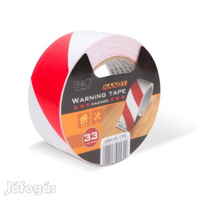 Piros / Fehér Veszélyt jelző ragasztószalag - 50 mm x 33 m