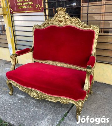 Piros antik neobarokk kanapé
