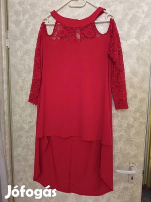 Piros csipkebetétes tunika 46-os