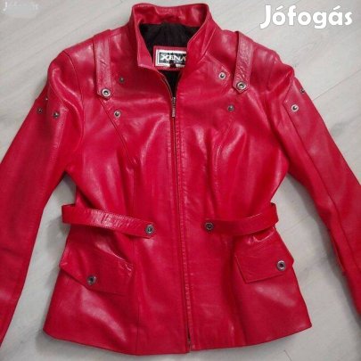 Piros eredeti bőrdzseki L-es új