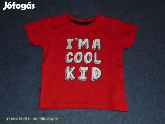 Piros és feliratos póló 9-12 hó (méret 80)