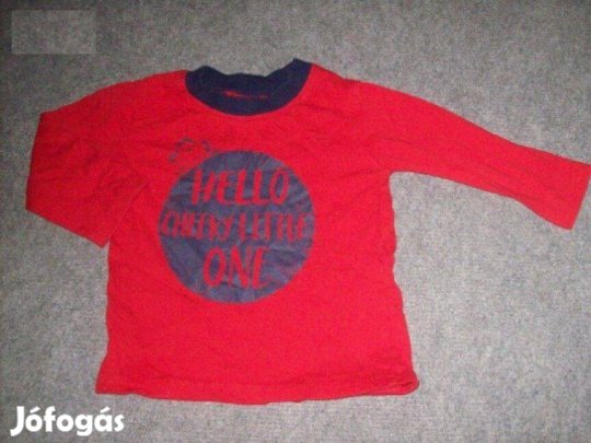 Piros és majom mintás hosszú ujjú felső 3-6 hó (méret 68)