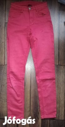 Piros farmernadrág, 27-es nadrág méret, XS-S