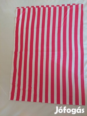 Piros-fehér csíkos anyag, 140x200