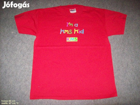 Piros feliratos pamut póló 11-12 évesre (méret 152)