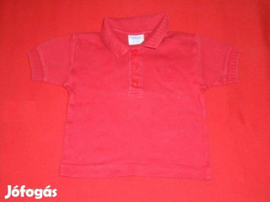 Piros galléros póló 3-6 hó (méret 68)