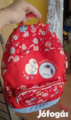 Piros kislány hátizsák, Diddl, kedves figurákkal