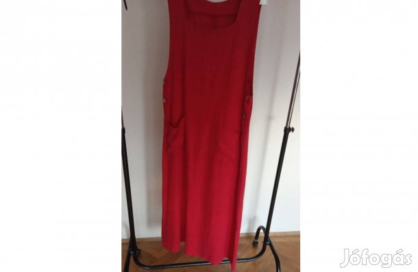 Piros len kötényruha
