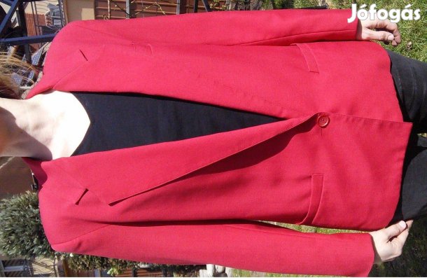 Piros női blézer 40 42 M-es gyapjú