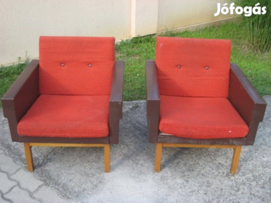 Piros retro fotel párban