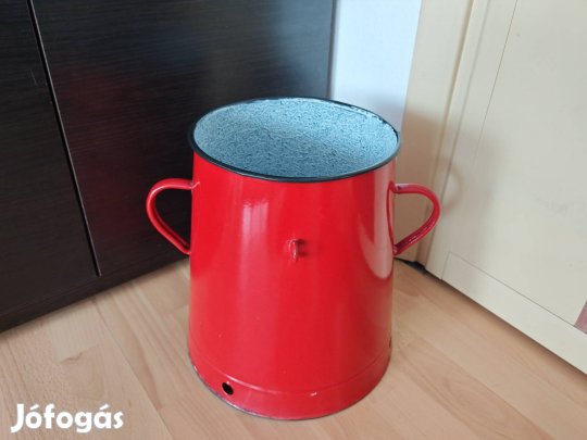 Piros retró zsírosbödön (hiányos}