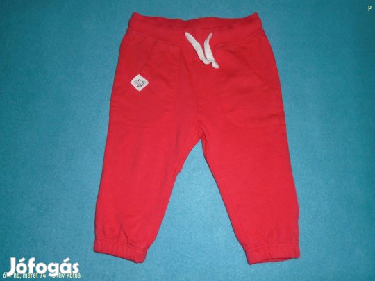 Piros színű jogger nadrág 6-9 hó (méret 74)