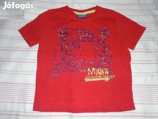 Piros tigris mintás póló 12-18 hó (méret 86)