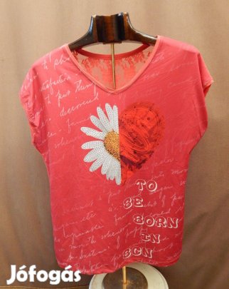 Piros ujjatlan női blúz