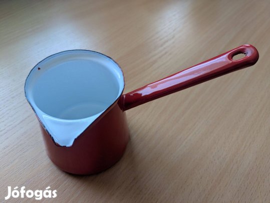 Piros zománcos bádog kávé kiöntő 0.3l