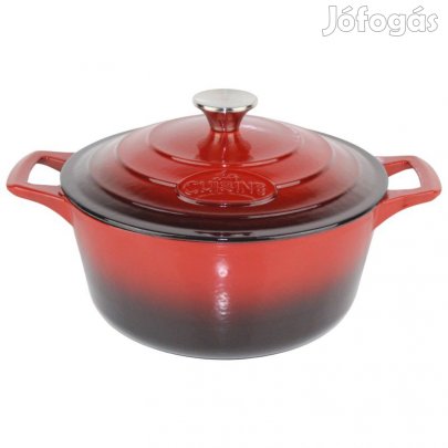 Piros zománcos öntöttvas lábas 26 cm