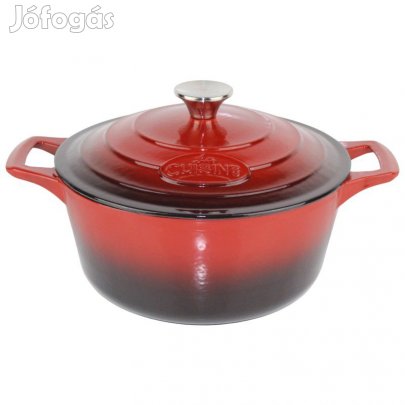 Piros zománcos öntöttvas lábas 26 cm