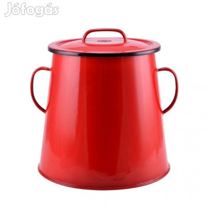Piros zsírosbödön 5 literes zománcozott zsíros bödön
