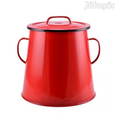 Piros zsírosbödön 5 literes zománcozott zsíros bödön