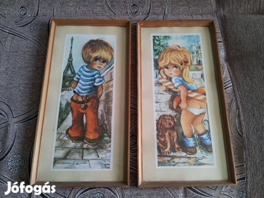 Pisilő gyerekek fali kép pár darabáron