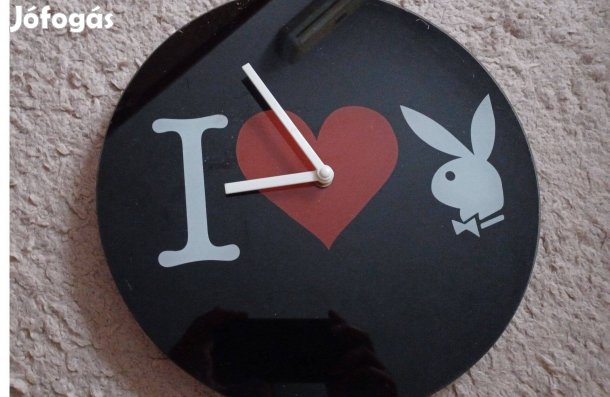 Playboy - üveg falióra (elemmel / retró stílusú)