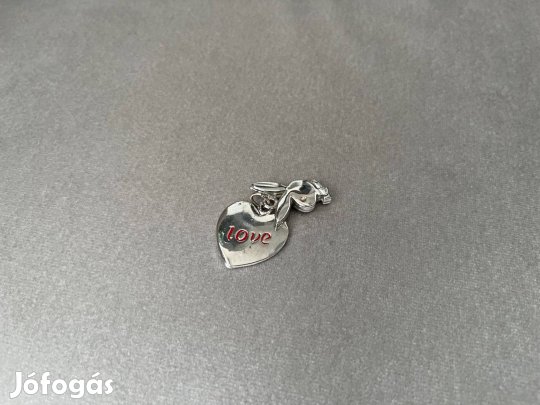 Playboy dupla medál ezüst színű szív és nyuszi minta