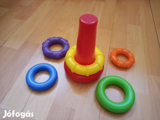 Playgro gyűrűpiramis készségfejlesztő babajáték