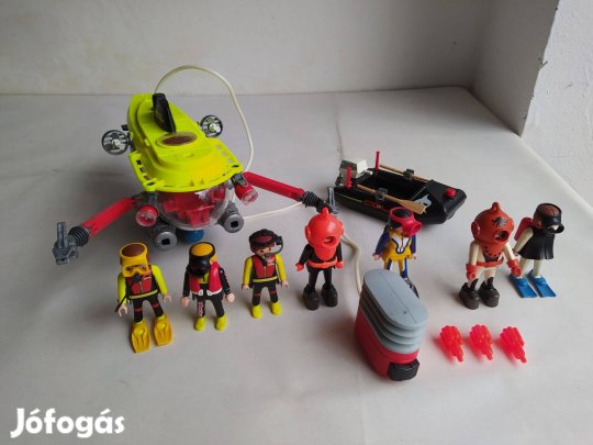Playmobil 4909 mélytengeri tengeralattjáró búvárokkal motorcsónakkal