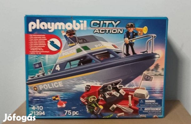Playmobil 71394 Rendőrségi Motorcsónak Víz Alatti Motorral Új