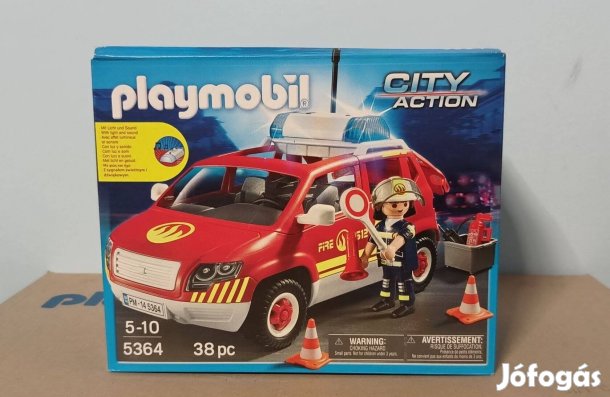 Playmobil City Action 5364 Tűzoltóautó Fénnyel Hanggal Új Bontatlan