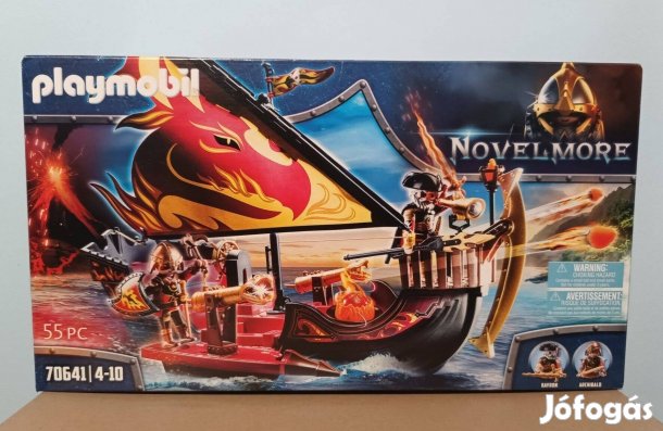 Playmobil Novelmore 70641 Burnham Harcosok Vitorlás Tűzhajója Új