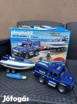Playmobil Police 5187 Rendőrdzsip motorcsónakkal