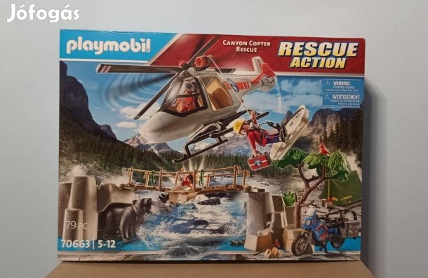 Playmobil Rescue 70663 Helikopteres Mentőakció A Kanyonban Bontatlan