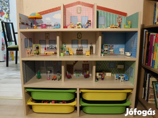 Playmobil babaház, konyha, nappali, fürdő, gyerekszoba