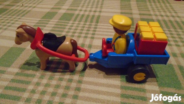 Playmobil lovasszekér figurával, lóval - kicsiknek - újszerű- Akció!