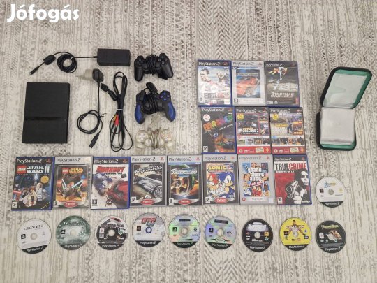 Playstation 2 Slim + 20 jatek + 3 kontroller
